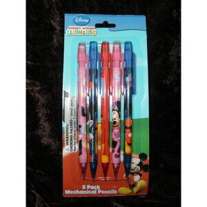 RARE NEW BY DISNEY, MICKEY MOUSE CLUBHOUSE 5 PACK MECHANICAL PENCILS